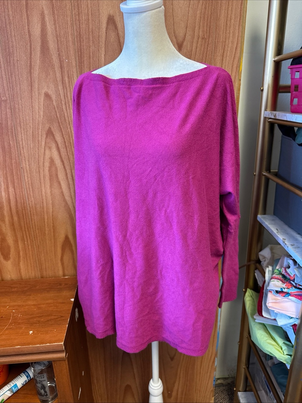 NEW Blu Ivy Young Contemporary Orchid Purple Boat Neck Sweater S/M NWT